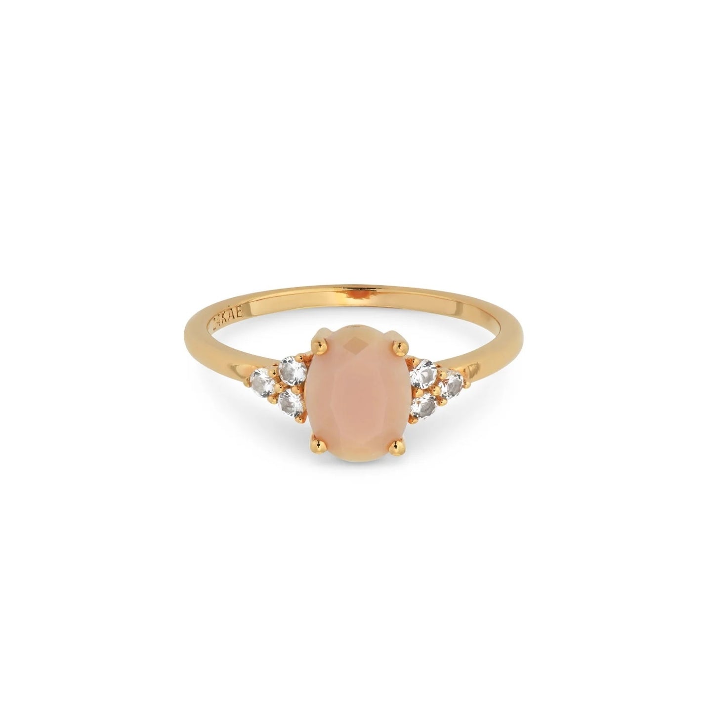 24KAE JEWELS JEWELRY Mod. 12405Y/48 elegant gold ring with pink gemstone and diamonds