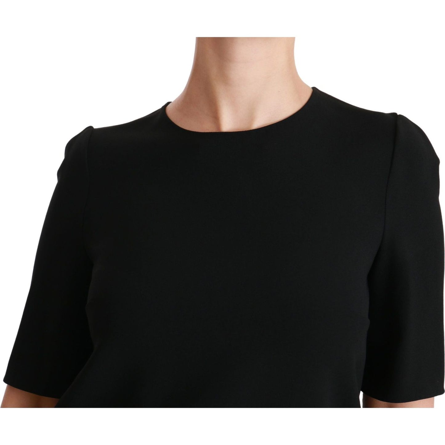 Dolce & Gabbana Black Short Sleeve Casual Top Stretch Blouse