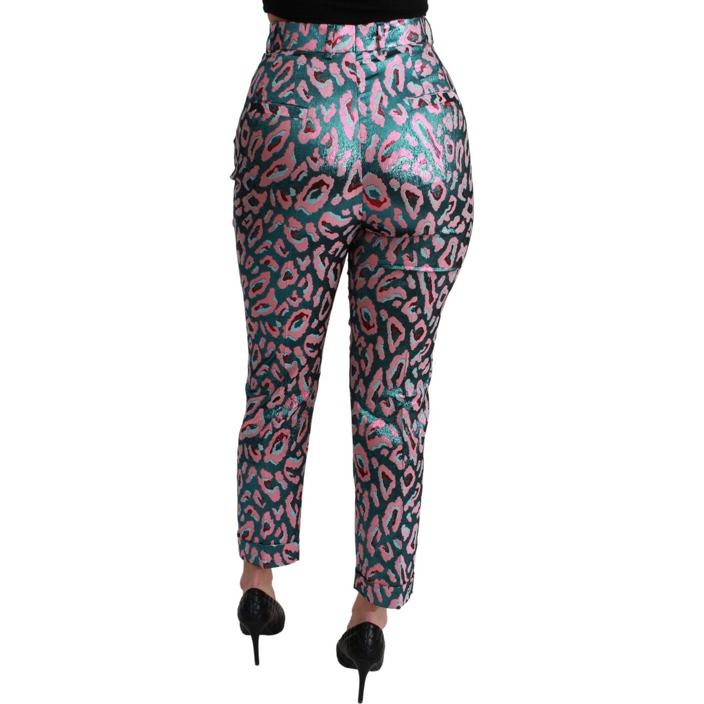 Dolce & Gabbana Multicolor Patterned Cropped High Waist Pants