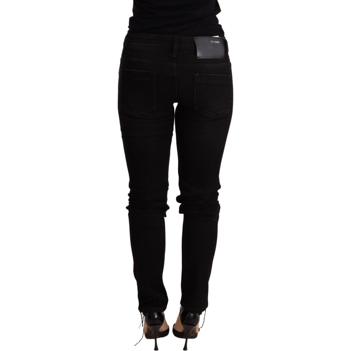 Acht Black Low Waist Skinny Denim Trouser WOMAN TROUSERS