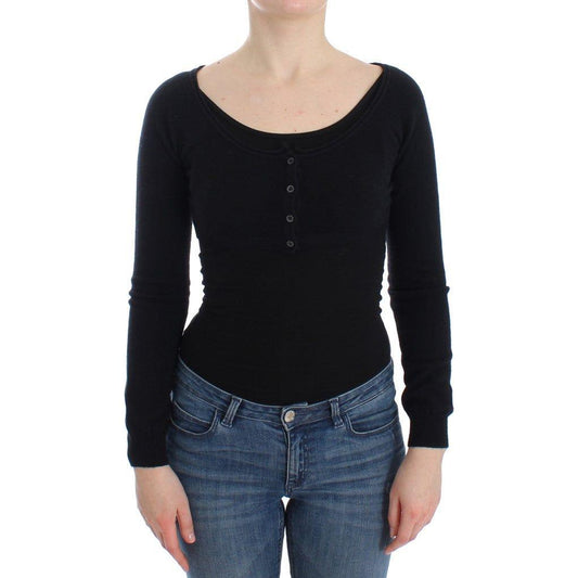Ermanno Scervino Black Cashmere Cardigan Sweater