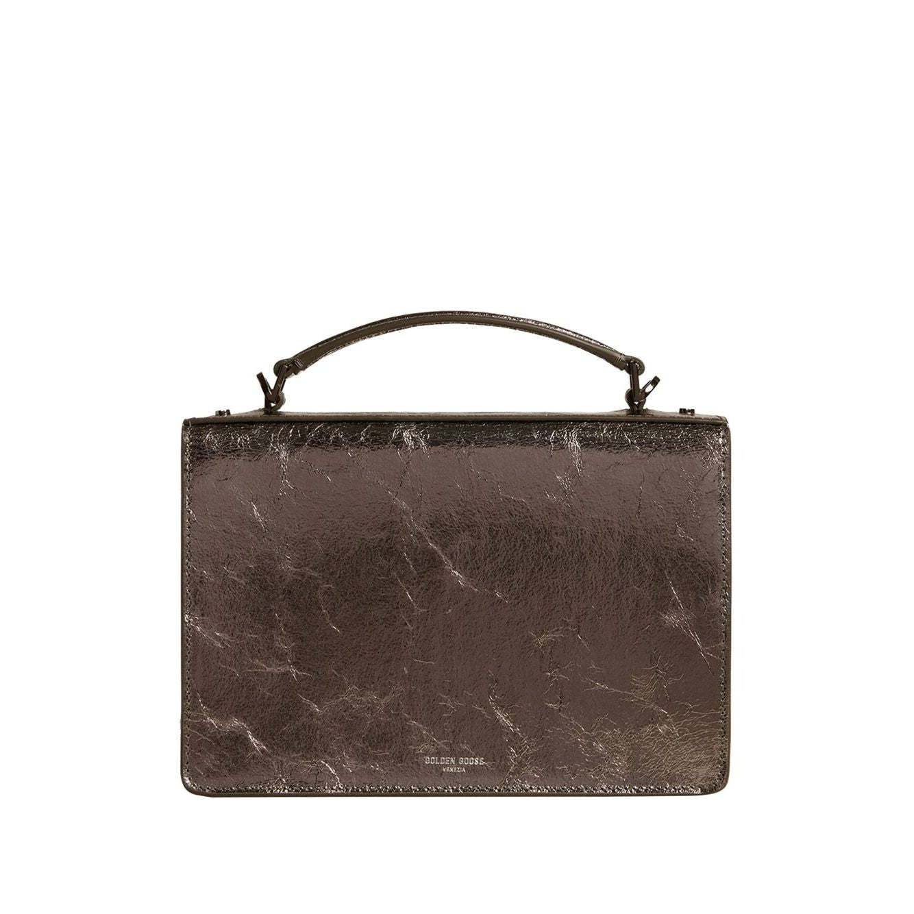Golden Goose Venezia Bag in anthracite grey laminated leather with black details