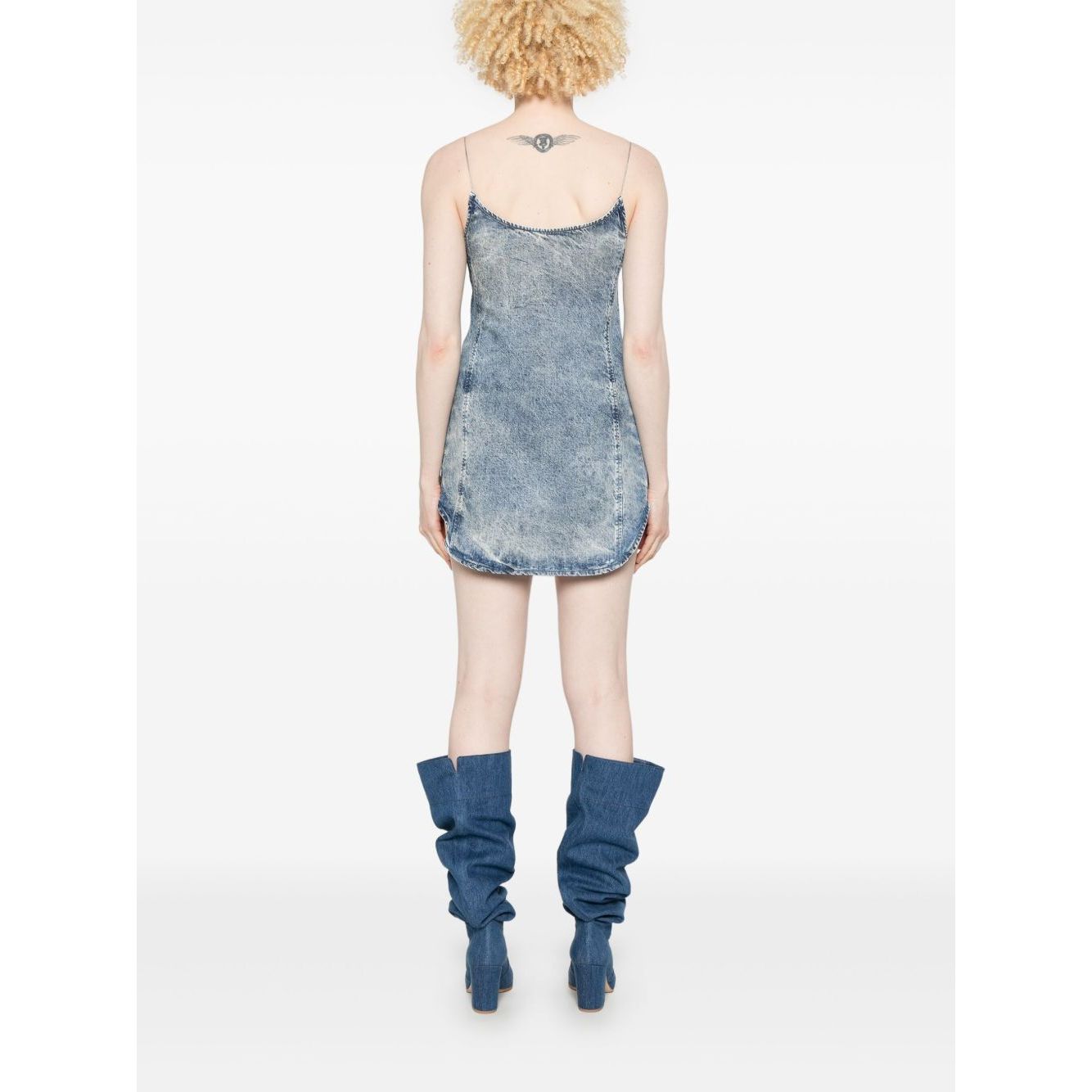 Diesel Tencel denim mini dress with fringes
