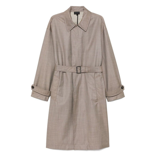Emporio Armani virgin-wool trench coat Jackets