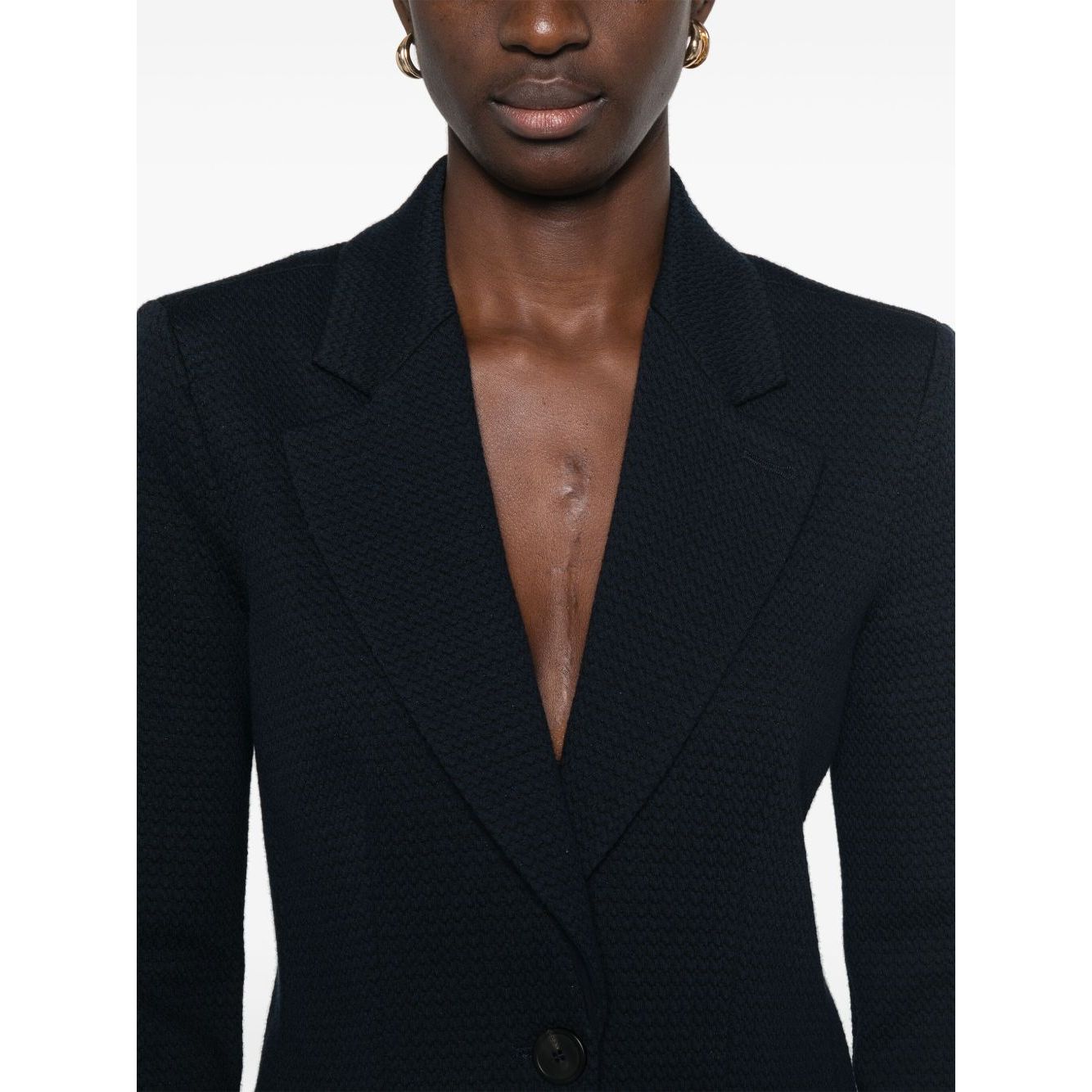 Emporio Armani Icon single-breasted blazer in an embossed jacquard knit jersey