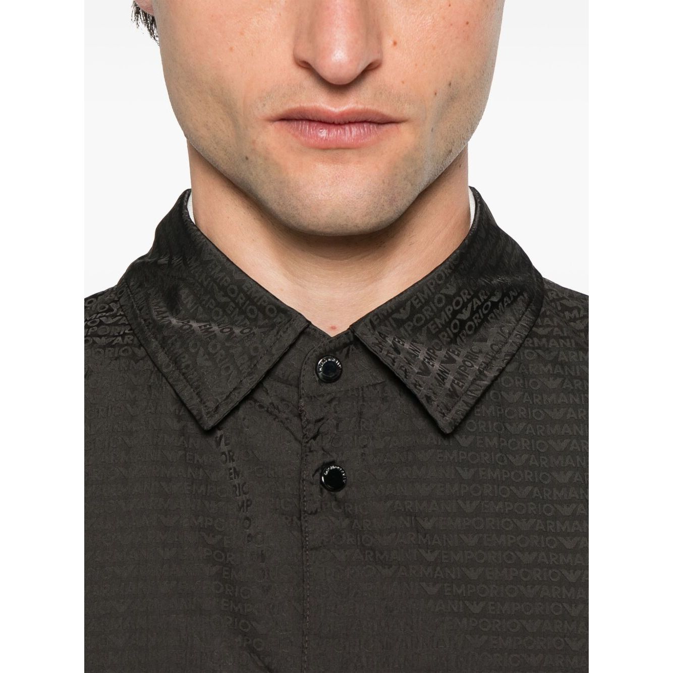 Emporio Armani Blouson with internal nylon bib jacquard all-over lettering