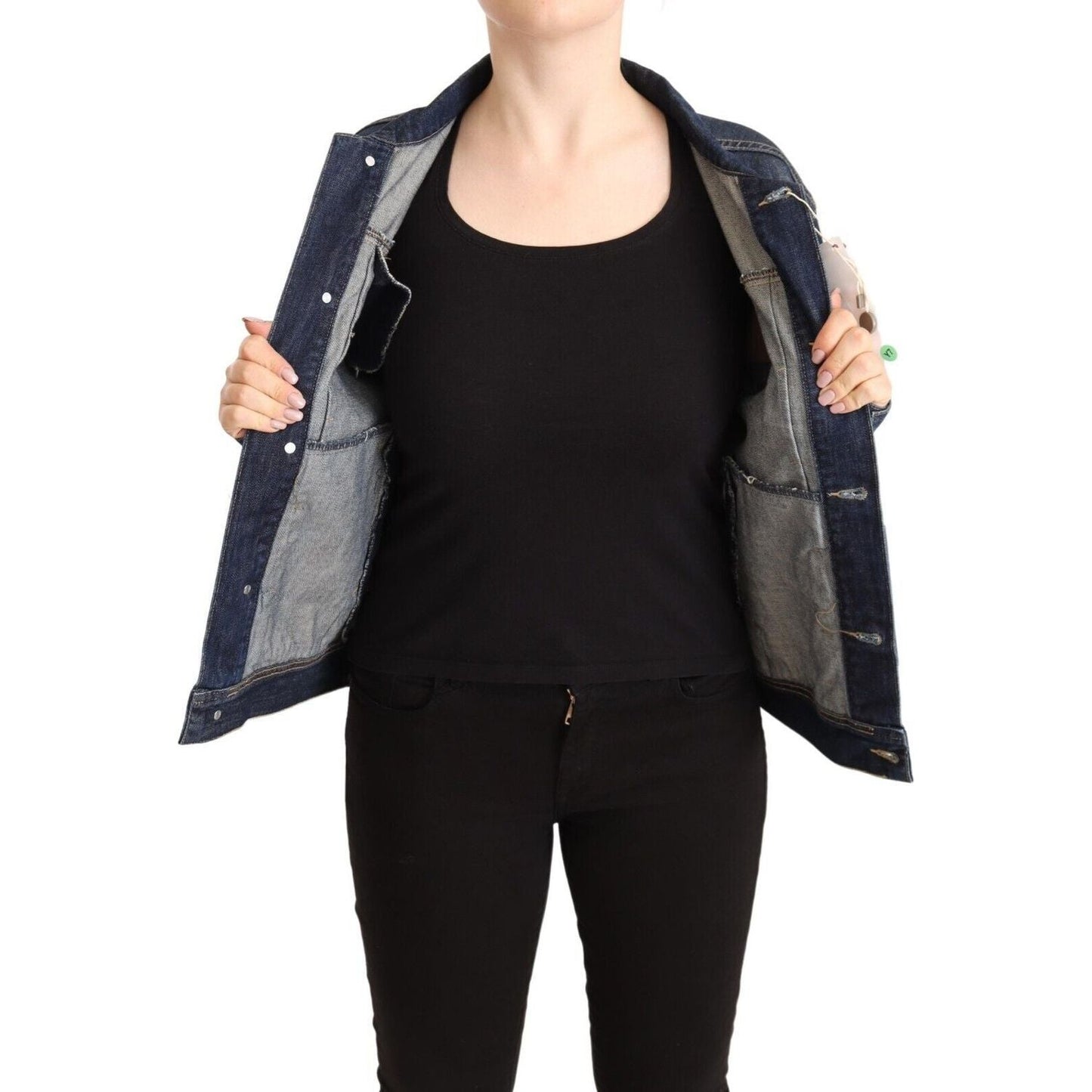 Master Coat Dark Blue Button Down Long Sleeves Denim Jacket