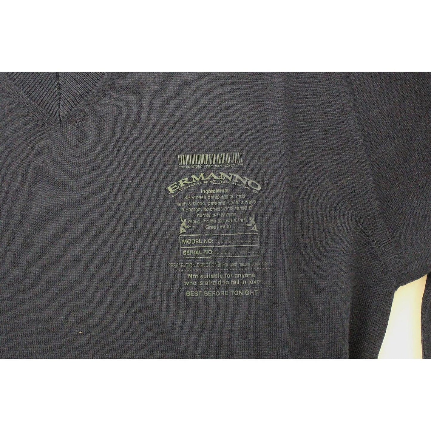 Ermanno Scervino Blue Wool Blend V-neck Pullover Sweater