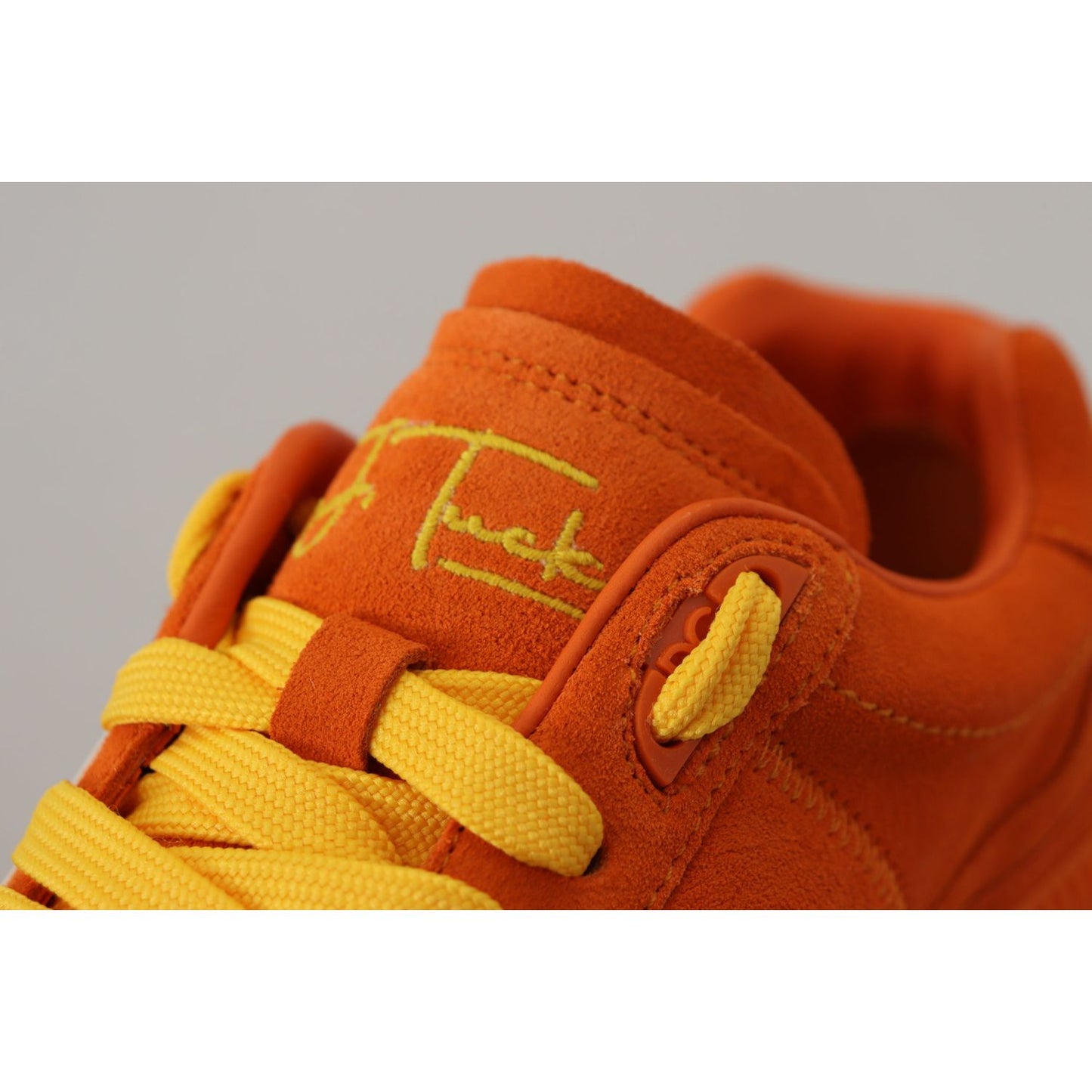 Dolce & Gabbana Orange Leather P.j. Tucker Sneakers Shoes Dolce & Gabbana
