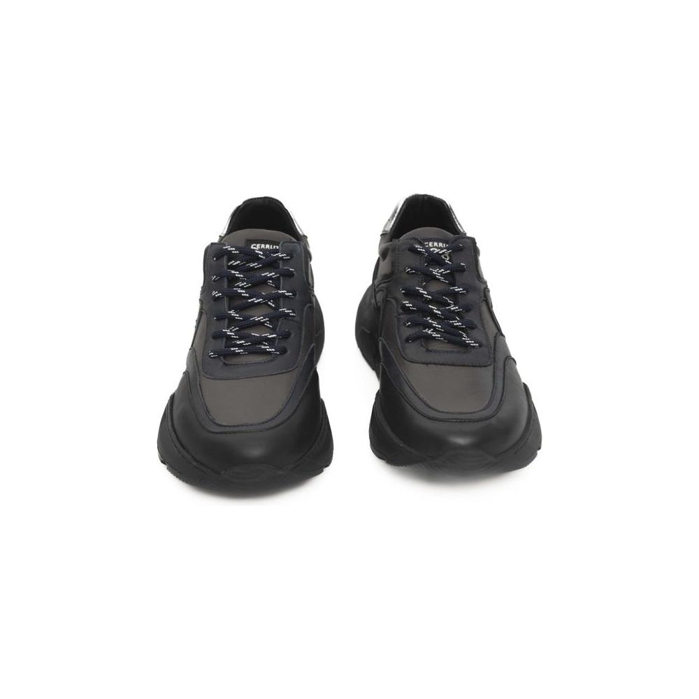 Cerruti 1881 Blue Cowhide Men Sneaker