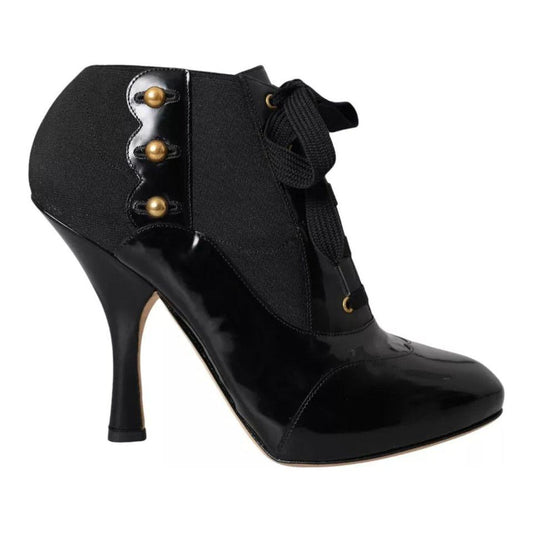 Dolce & Gabbana Black Jersey Stretch Ankle Boots Shoes