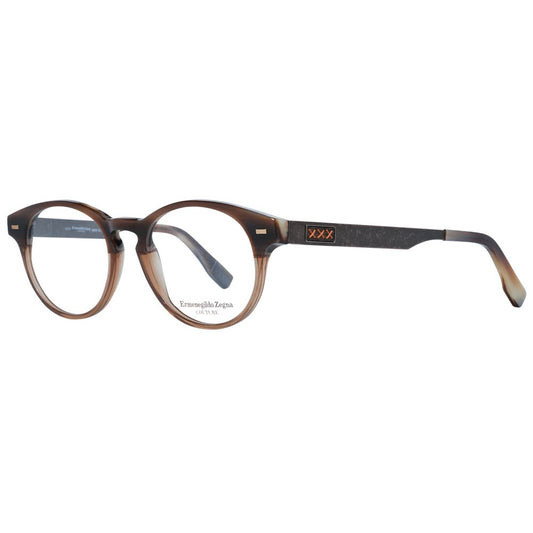 Ermenegildo Zegna Brown Men Glasses Frame