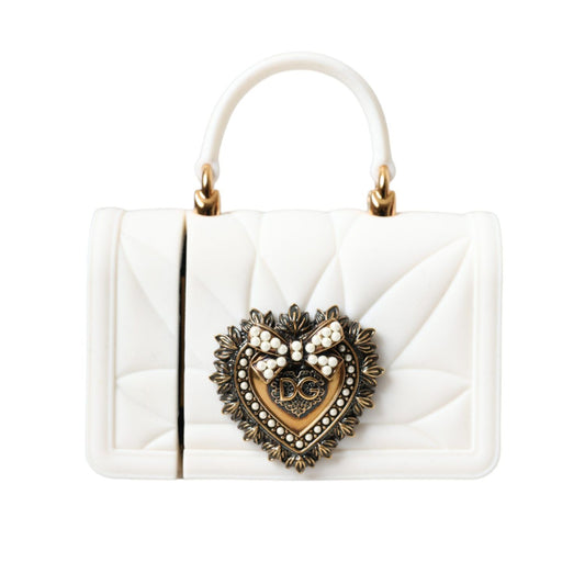 Dolce & Gabbana White Silicone Devotion Heart Cover Hand Bag Airpod Case