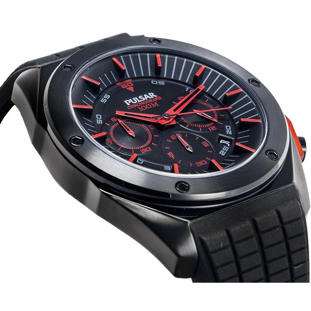 Pulsar Black Rubber Sport Watch