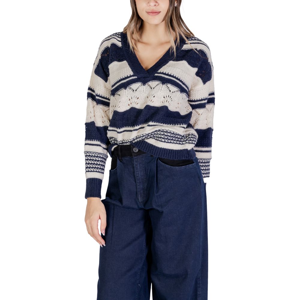 ICHI Blue Recycled Polyester Sweatshirt