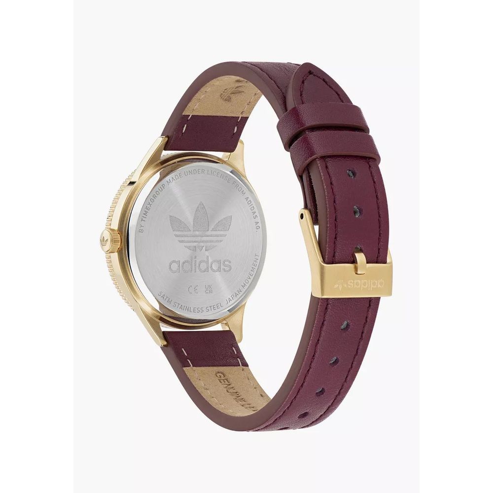 Adidas Red Leather Dress Watch