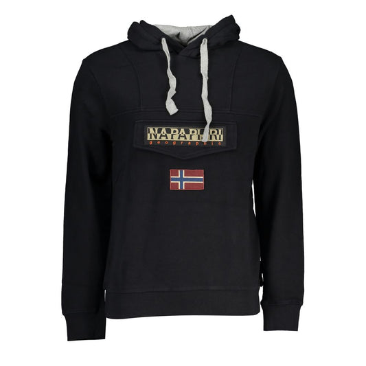 Napapijri Black Cotton Men's Hooded Sweater