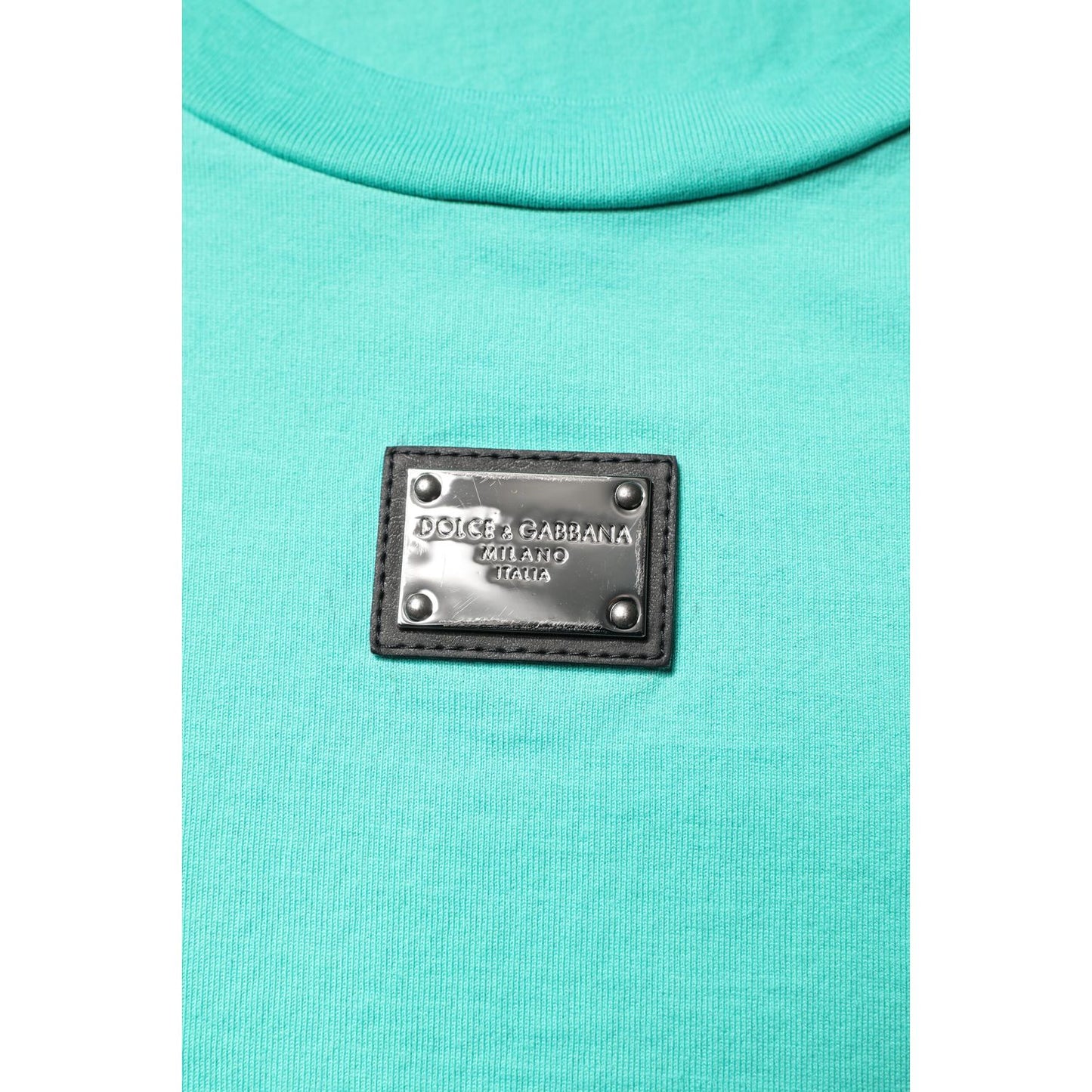 Dolce & Gabbana Green Sleeveless Logo Round Neck T-shirt