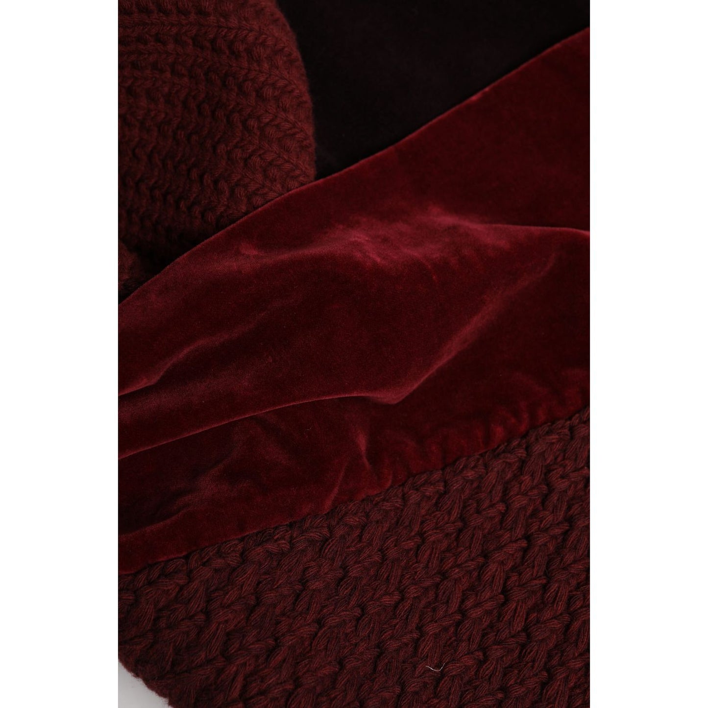 Dolce & Gabbana Maroon Black Neck Warmer Wrap Shawl Scarf