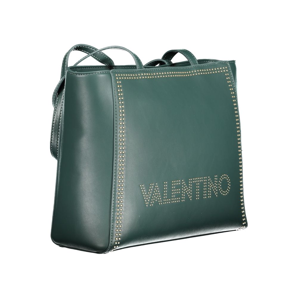 Mario Valentino Green Polyethylene Handbag with 2 handles, internal pocket, phone spaces, zip closure, and contrasting details.