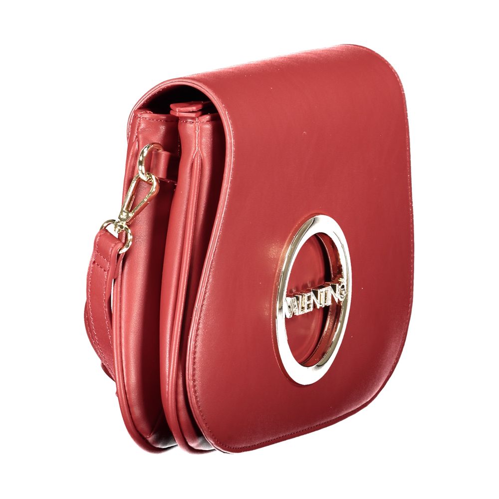 Mario Valentino Red Polyethylene Handbag with adjustable strap, 2 compartments, logo detail, side view