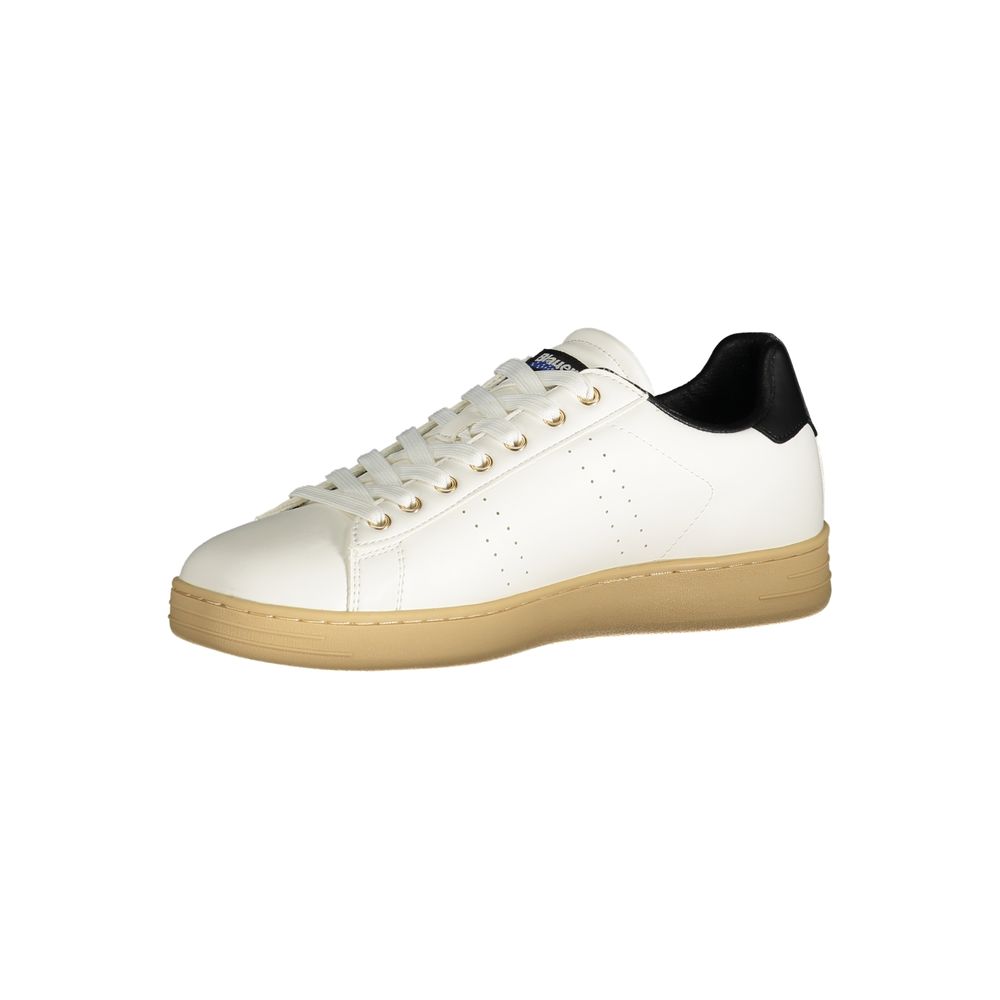 Blauer White Polyester Athletic Sneakers Blauer