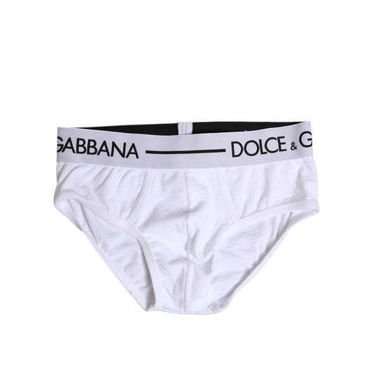 Dolce & Gabbana White Cotton Stretch Regular Brief Underwear