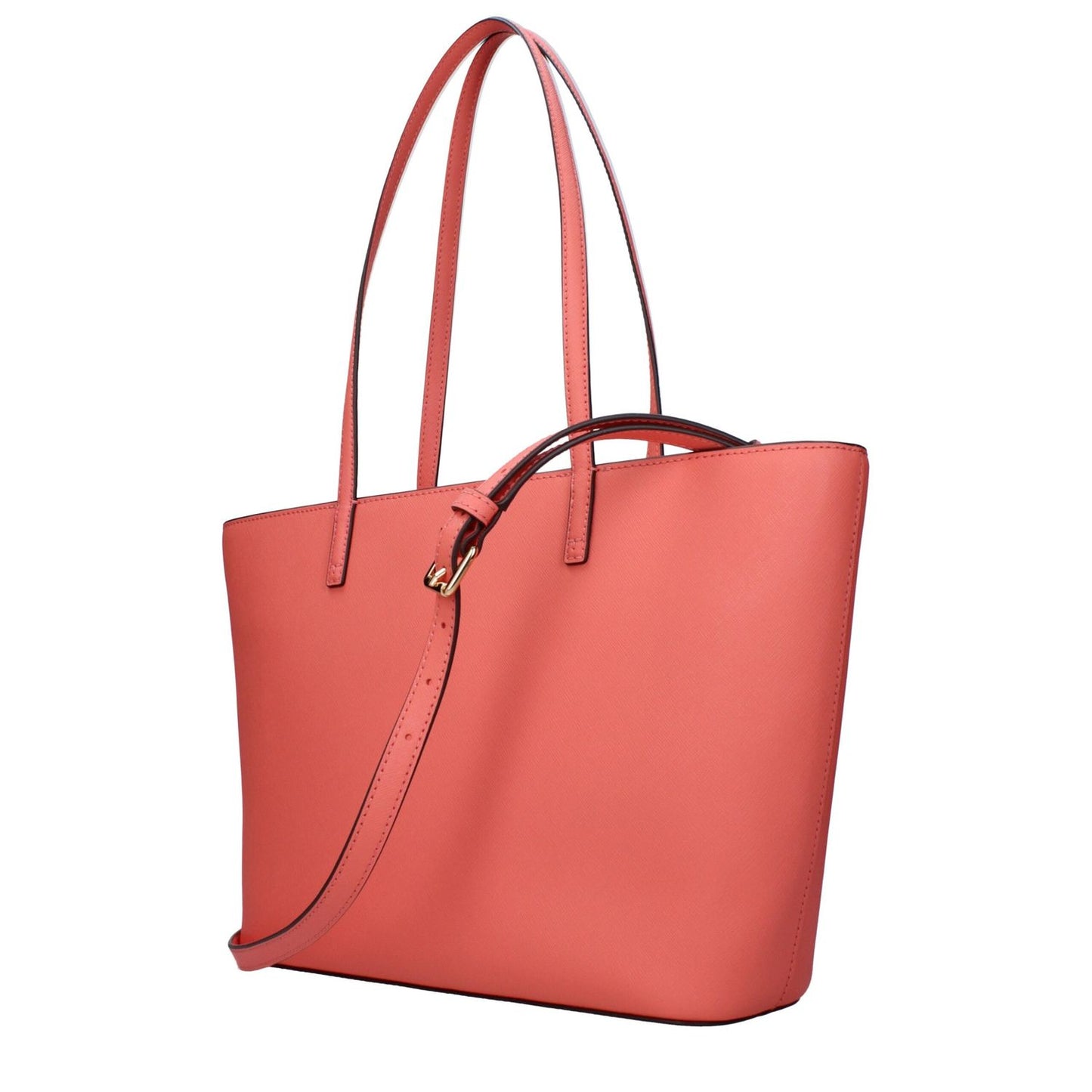 Tory Burch Pink Leather Shoulder Bag with adjustable and removable strap, featuring a front logo design.