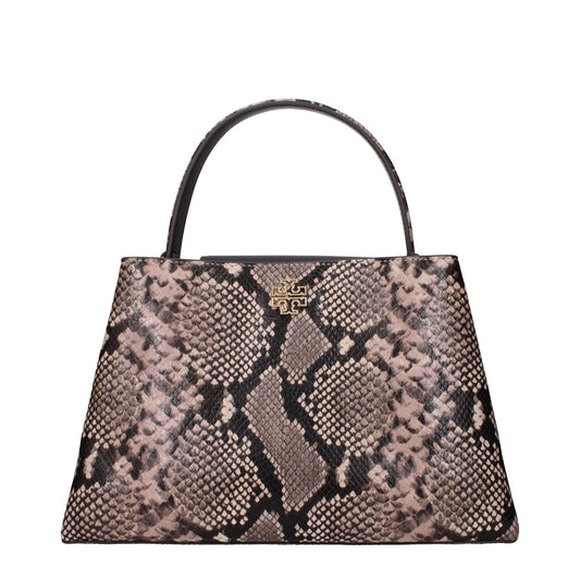 Tory Burch Pink Leather Handbag featuring front logo, divider inner pocket, adjustable and removable shoulder strap.