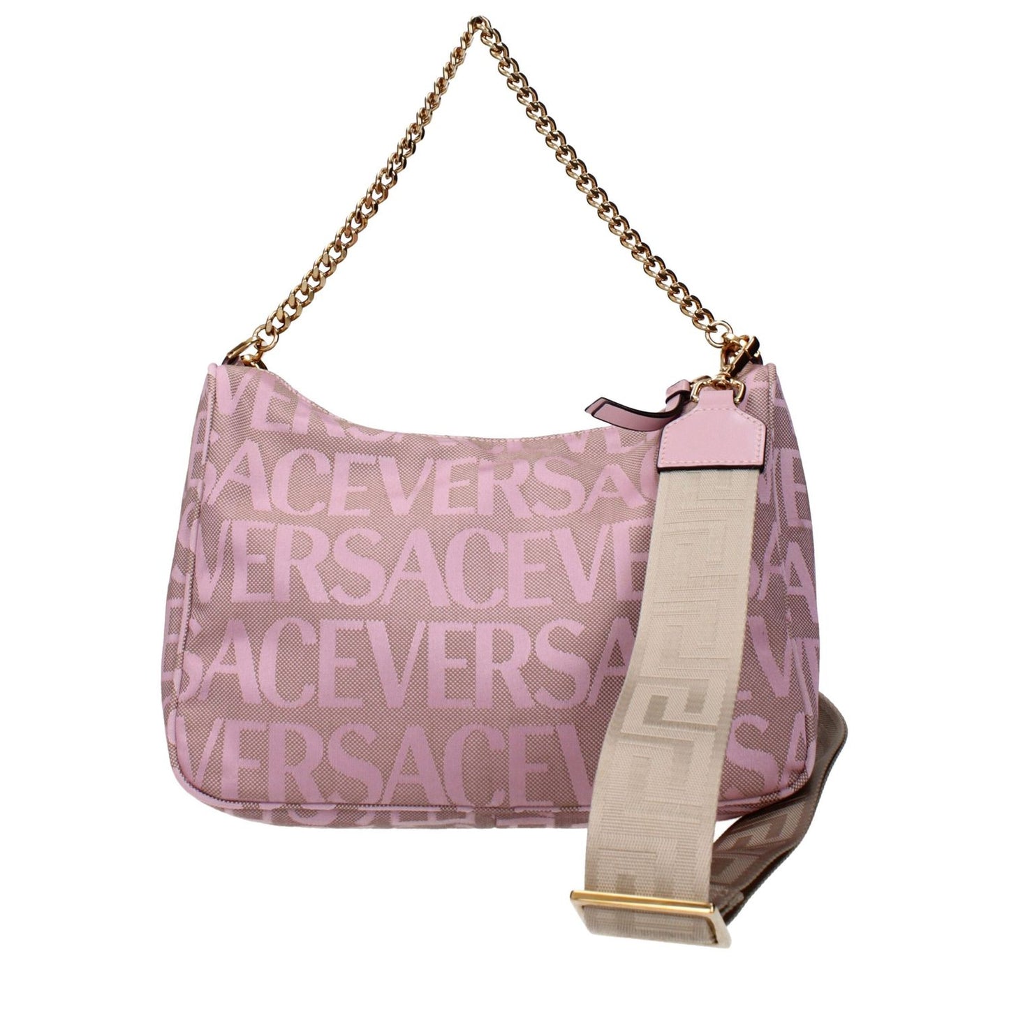 Versace Beige Fabric Handbag with logo, adjustable and removable shoulder strap. MPN 10028771A131852PL5V, code F83537.
