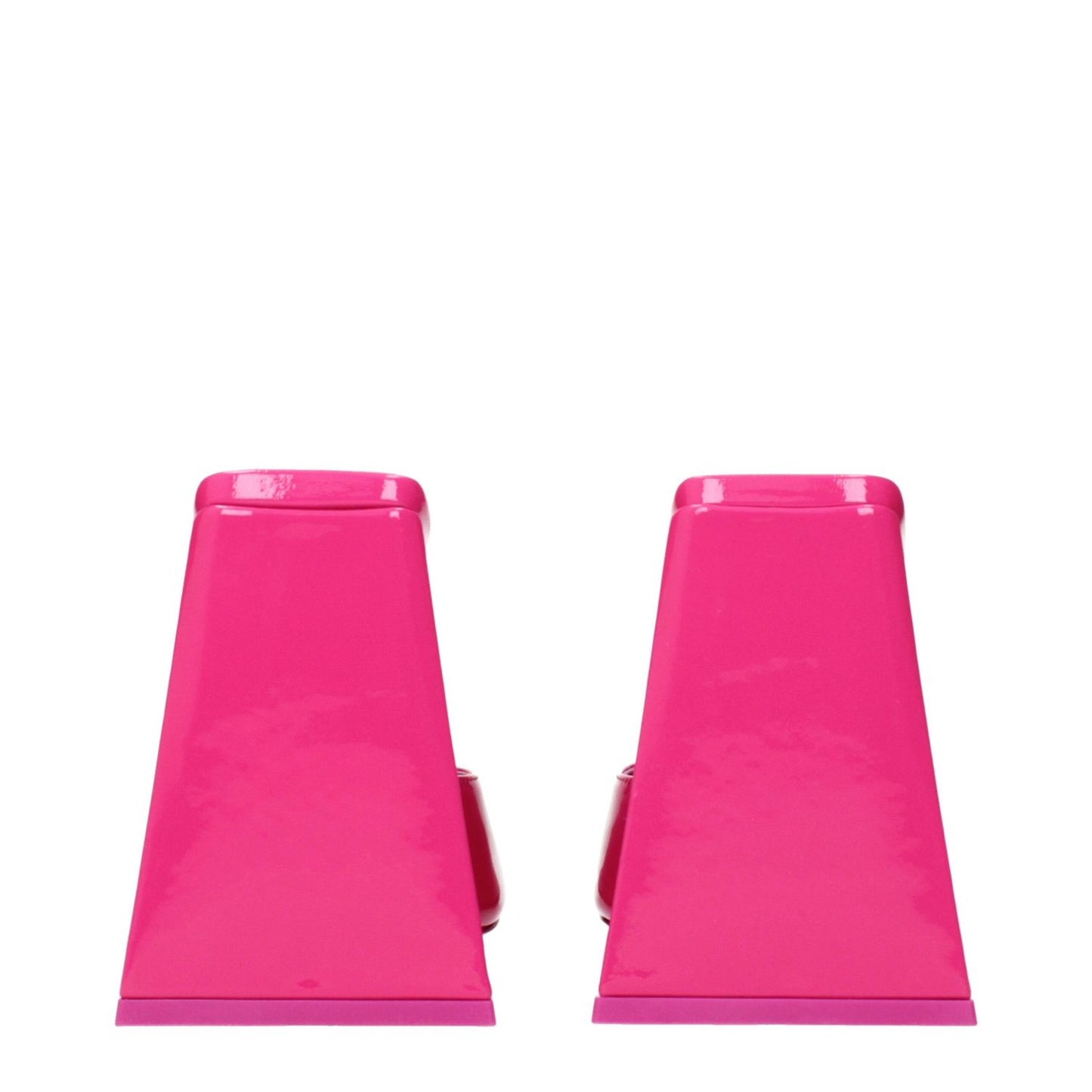 The Attico Pink Leather Platform Sandals with patent fuchsia finish, MPN 227WS000L002008, product code F83848, stylish rear view.