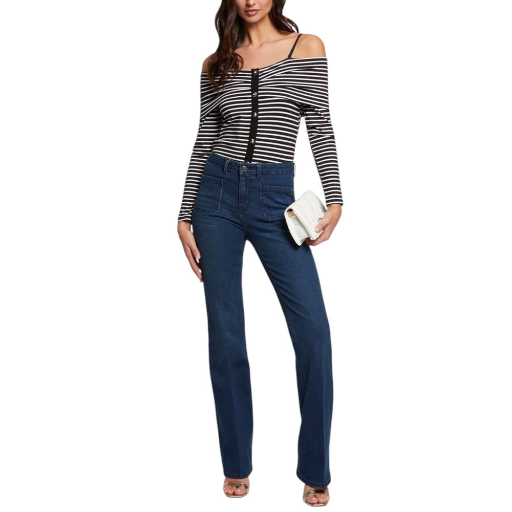 Morgan De Toi Black And White Viscose Long Sleeve T-Shirt