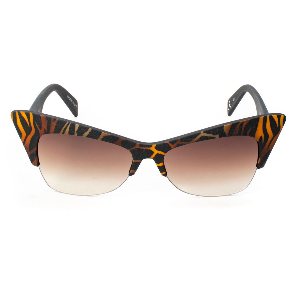 Italia Independent Multicolor Acetate Sunglasses with orange, brown, and black design, polarized lenses, model 0908-ZEF-044.