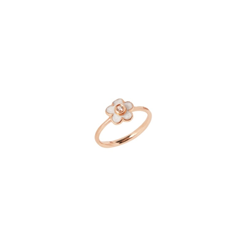 Elegant ANELLI DODO MOD. DAC3004FLOWSEBB9R56 floral ring in rose gold with diamond accent