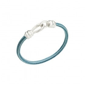 BRACCIALI DODO MOD. DBC2001KNOT0CAZAGM silver clasp bracelet with blue cord