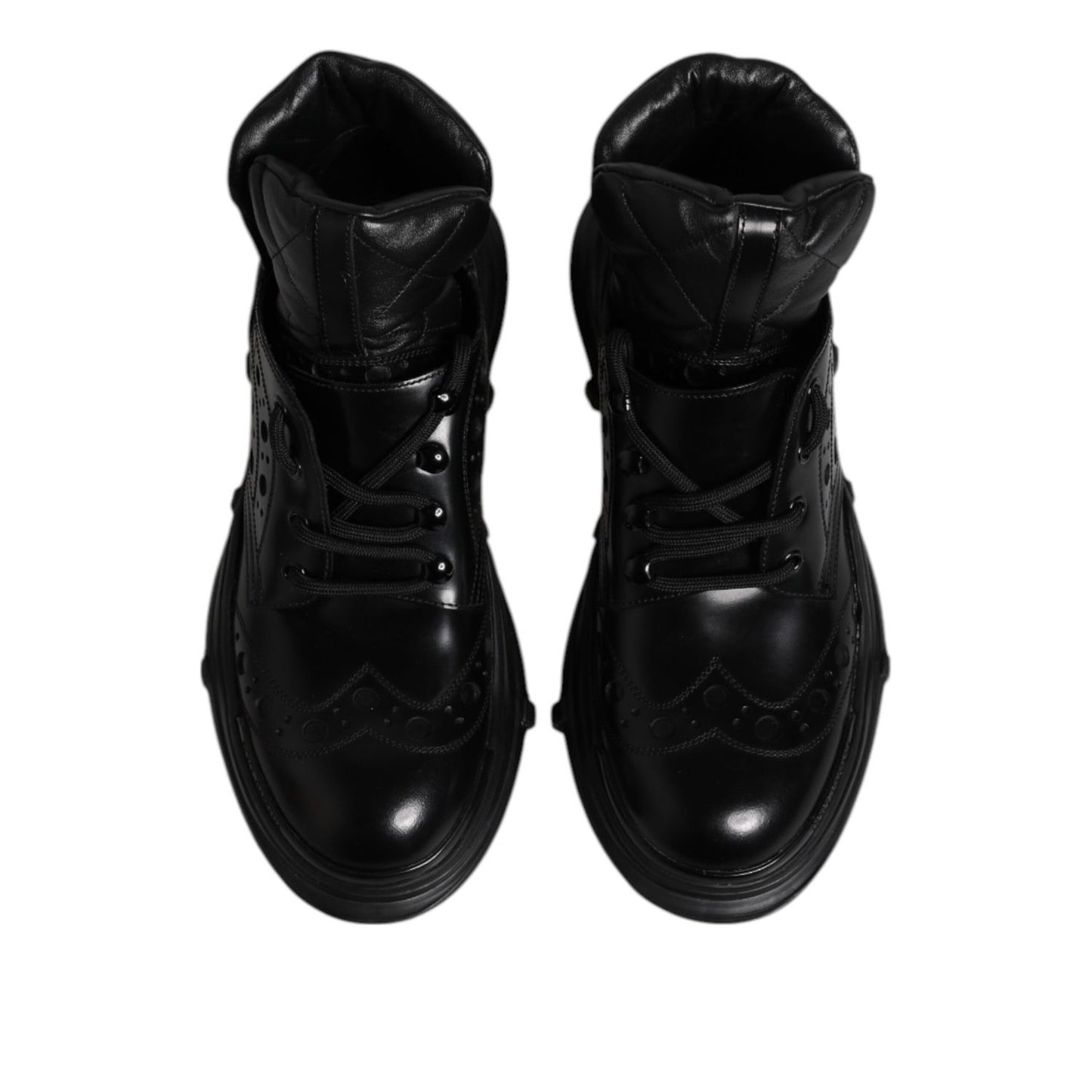 Dolce & Gabbana Black Leather Casual Mens Ankle Boots Shoes