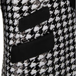 Dolce & Gabbana Black Polyester Blazer close-up of houndstooth sequin-lined fabric and chest pocket design details.