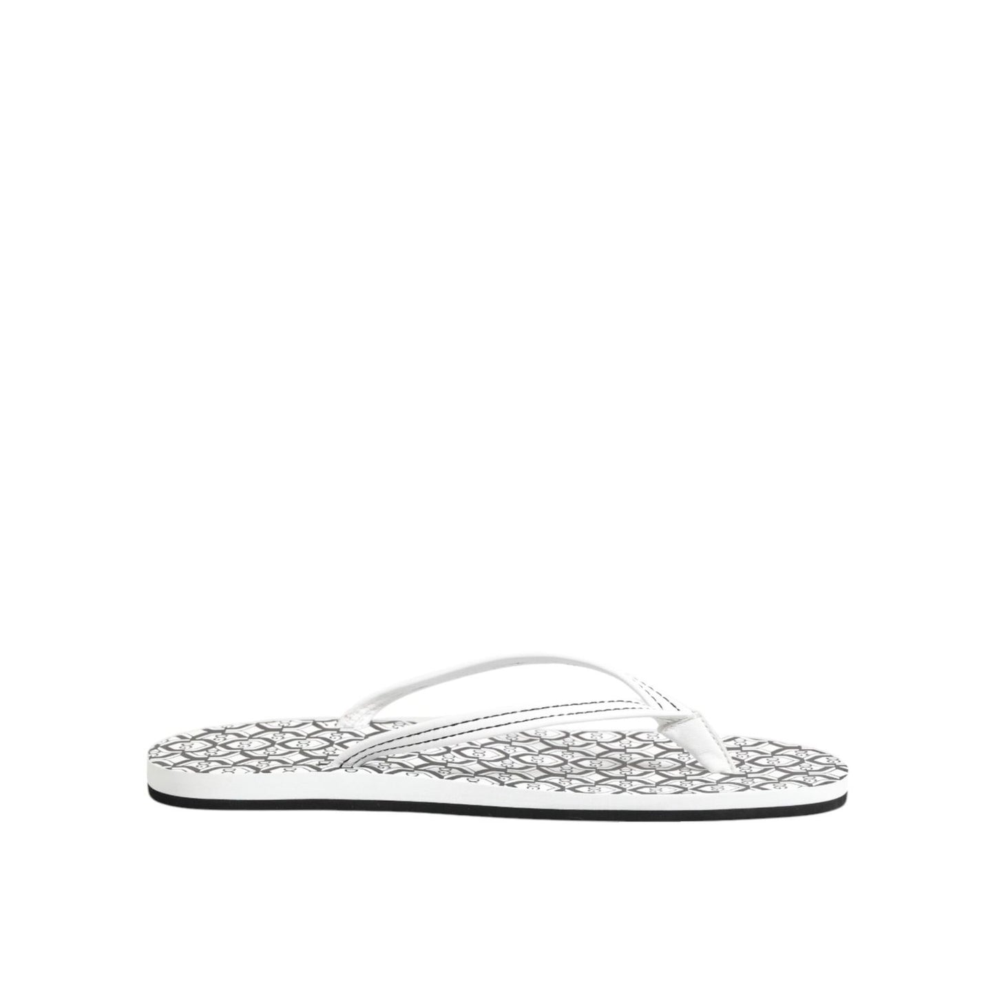 Dolce & Gabbana Black White Logo Beachwear Flats Slipper Shoes