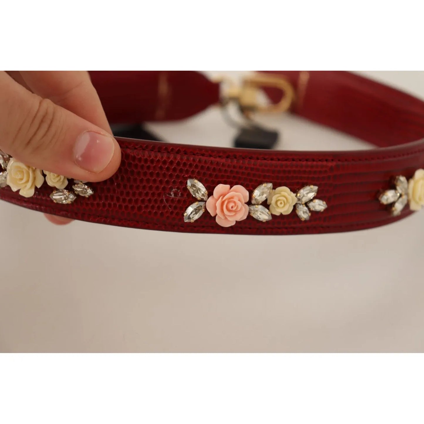 Dolce & Gabbana Floral Crystals Exotic Shoulder Strap Bag Accessory