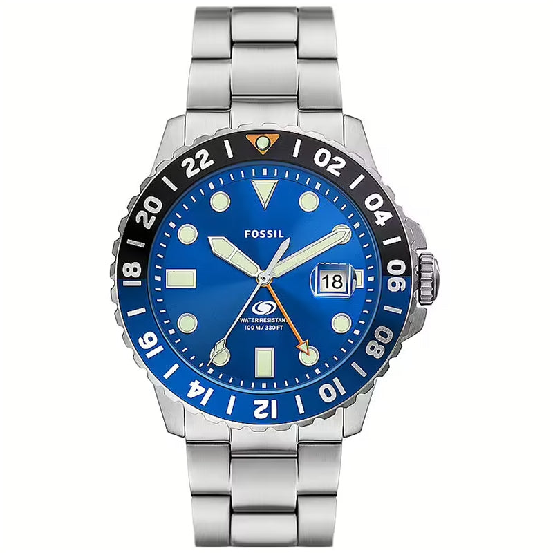 FOSSIL Mod. BLUE GMT FOSSIL LEATHER