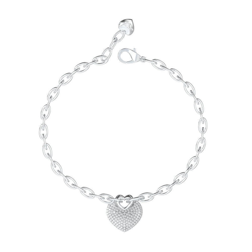 GUESS JEWELS JEWELRY Mod. JUBB05214JWRHS heart charm bracelet
