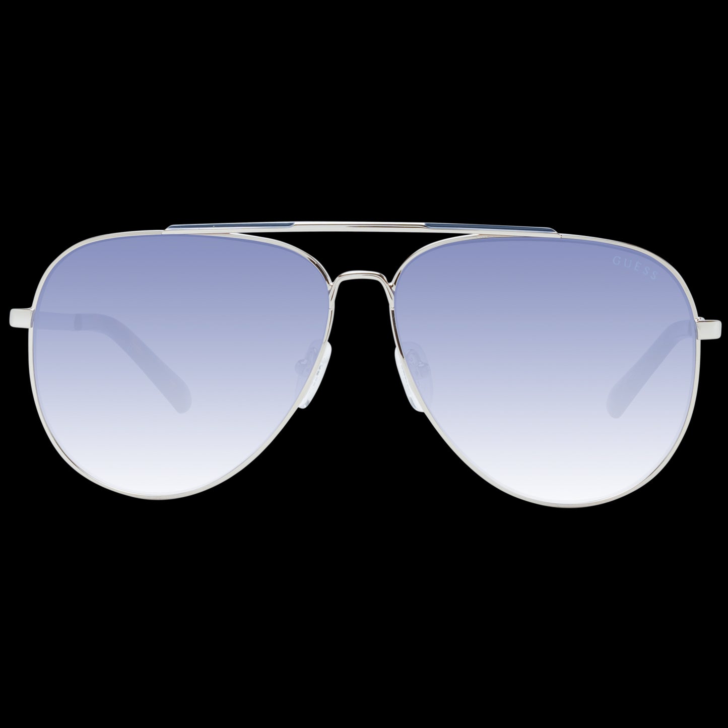 GUESS MOD. GU00059 6232W aviator sunglasses for gent with blue gradient lenses and silver frame