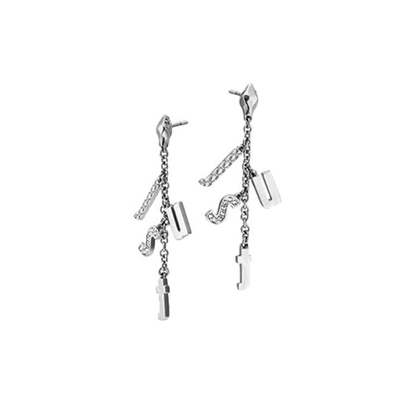 JUST CAVALLI JEWELS JEWELRY Mod. JCER00300100 silver dangling earrings