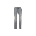 Jacob Cohen Sleek Slim Fit Grey Denim showcasing classic design with golden button and embroidered logo.