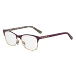 Love Moschino Purple Metal Frames with floral arms, 53/16/145mm, plum color, stylish eyewear for women