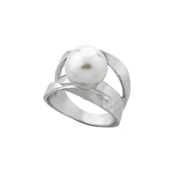 Silver ring with pearl, MAJORICA JEWELRY Mod. 11647.01.2.917.010.1, elegant design for luxury wear