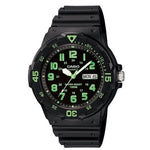 CASIO SPORT Mod. DIVER 100M - BLACK wristwatch, water resistant 10 ATM, quartz movement, resin case and strap, gent's watch.