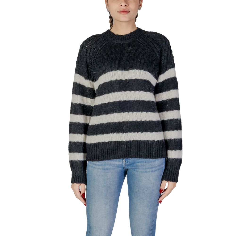 Women's Only Black And White Recycled Polyester Sweater, Fall/Winter Collection, 57% Recycled Polyester, 43% Polyester