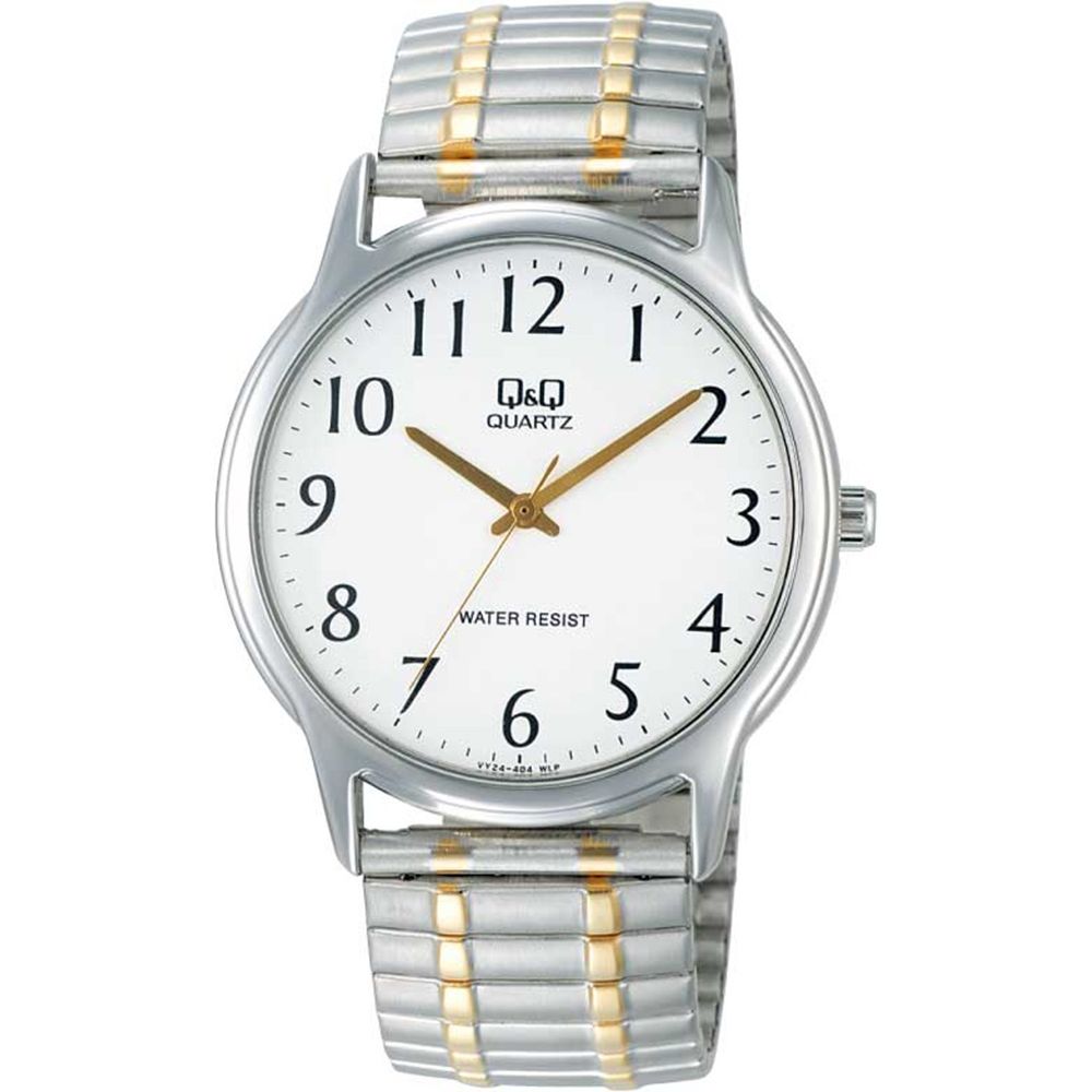 Q&Q FASHION Mod. VY24J404Y men's wristwatch with metal case and SS bracelet, quartz movement, 38mm size, water resistant 3 ATM.