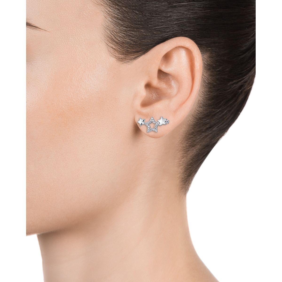 VICEROY JEWELS Mod. 13074E000-30 Silver 925° lady's earrings with quartz chronograph displayed in ear, in official packaging